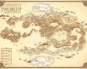 Map Of Avatar Nations Avatar Map | Etsy