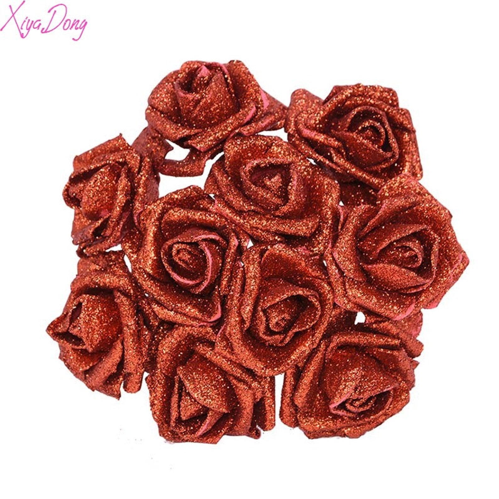 10 Pieces Sparkling Sponge Roses Flower Imitation Flowers Etsy