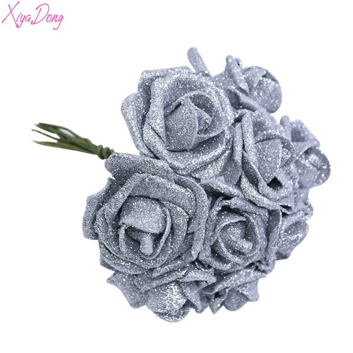 10 Pieces Sparkling Sponge Roses Flower Imitation Flowers Etsy