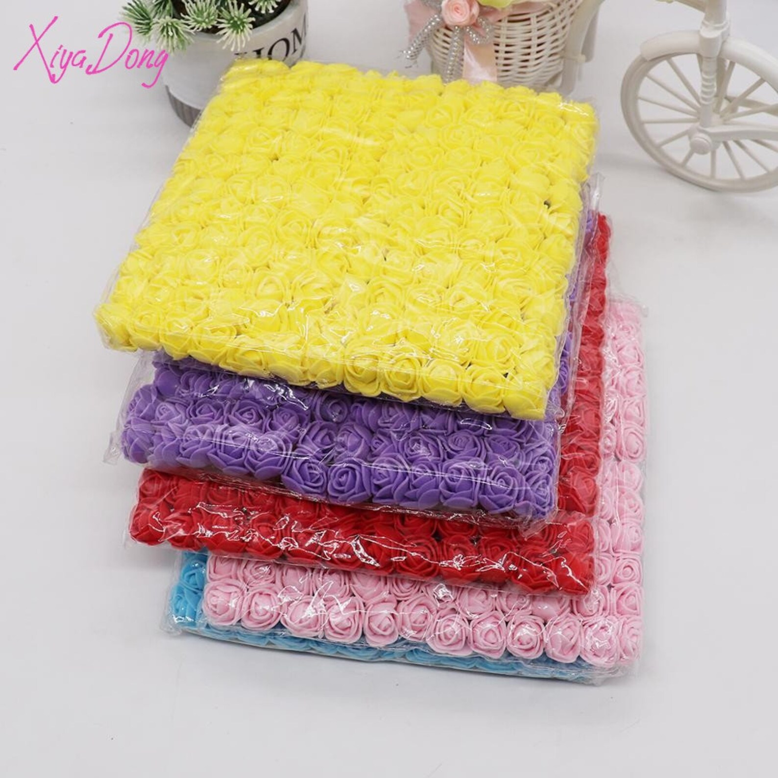 144Pcs 2Cm Mini Sponge Artificial Roses Colorful Flowers Etsy