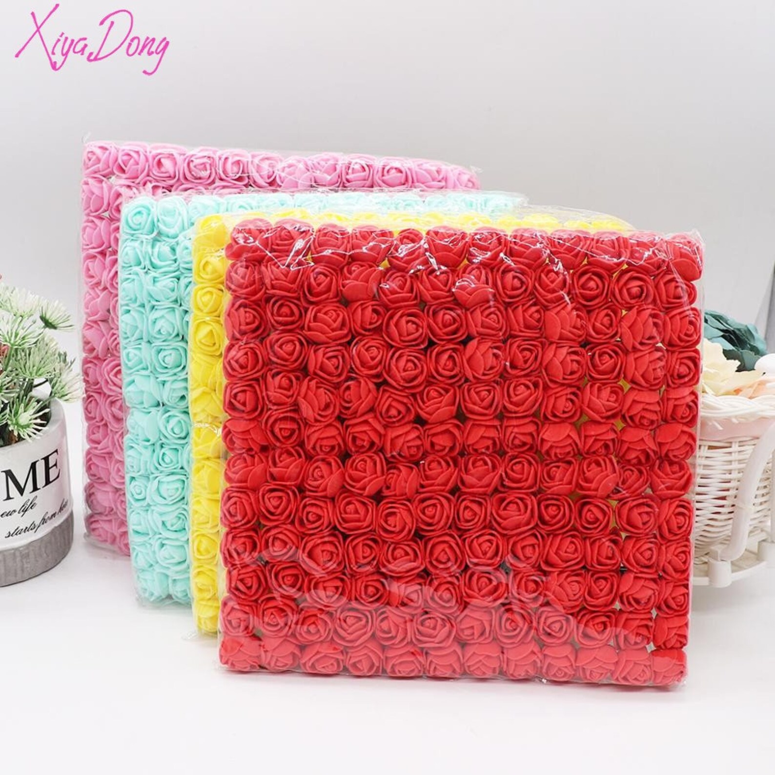 144Pcs 2Cm Mini Sponge Artificial Roses Colorful Flowers Etsy