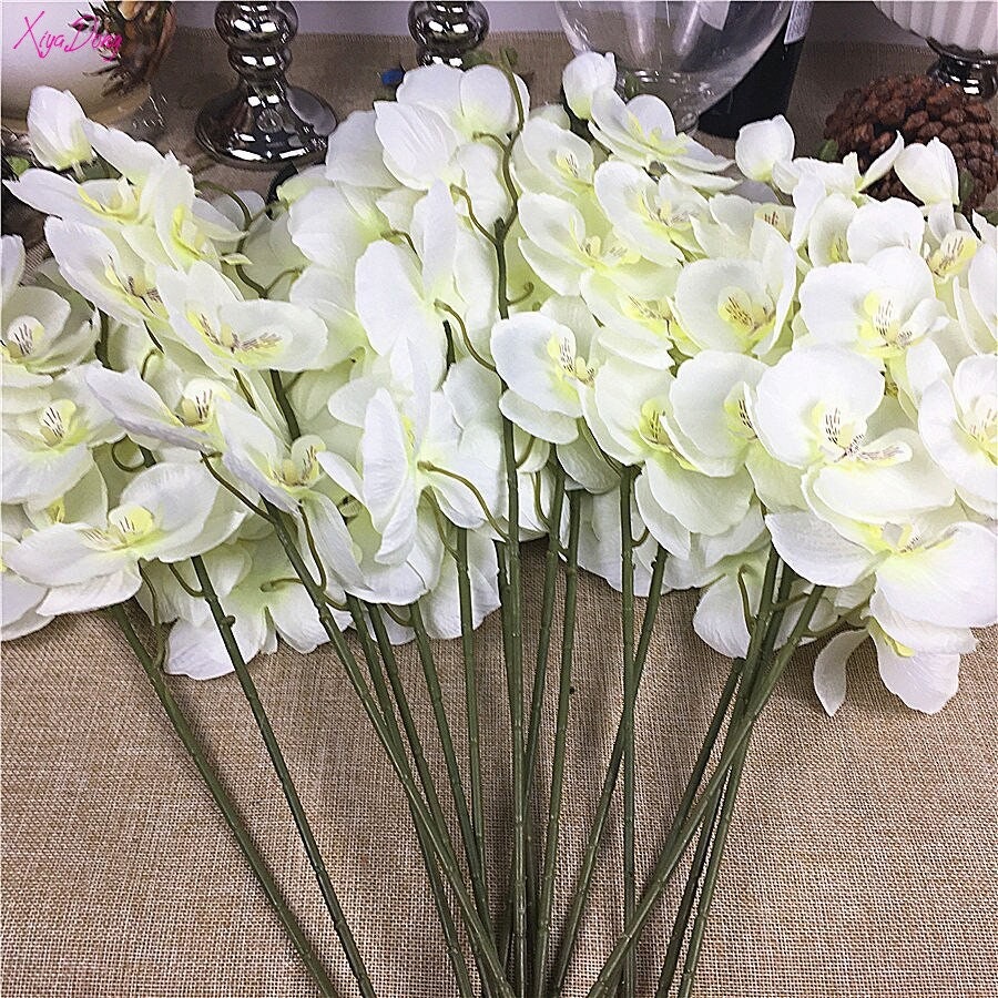 White orchids /fake flowers /silk flowers/ 20 Pcs /Lot Etsy