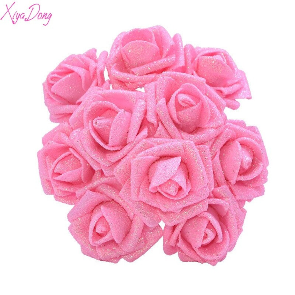 10 Pieces Sparkling Sponge Roses Flower Imitation Flowers Etsy
