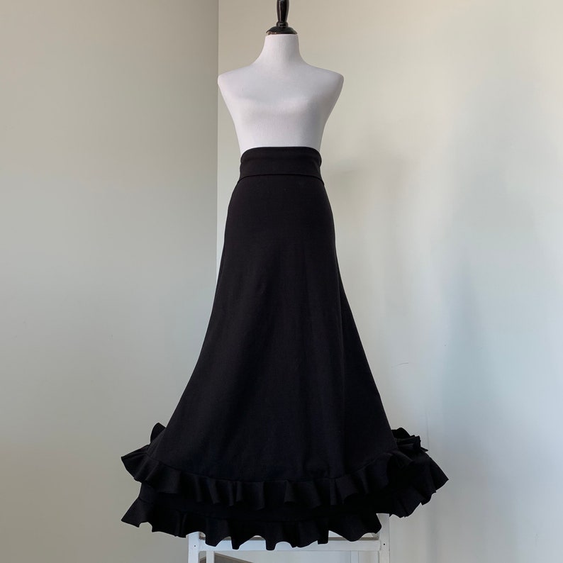 Basic Black Flamenco Practice Skirt Etsy