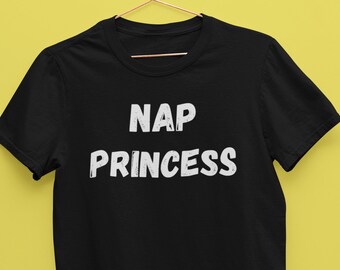Camisa unissex da princesa do cochilo, camiseta para cochilar, camisa para dormir, rei do cochilo, rainha do cochilo, sono, camisa para casais, presente de camisa para dormir combinando