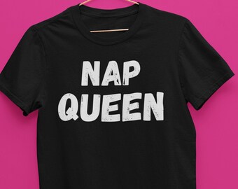 Camisa unissex Nap Queen, camiseta para cochilar, I Love Naps, camisa para dormir, Nap King, Napping Queen, sono, camisa para casais, gif de camisa para dormir combinando