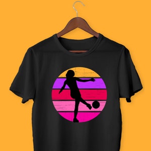 Retro Girl Soccer Tshirt/ Girls Football Tshirt / Female Football T-Shirt / Girl Football Player/ Gift For Her/ Football Girl/ Soccer Girl