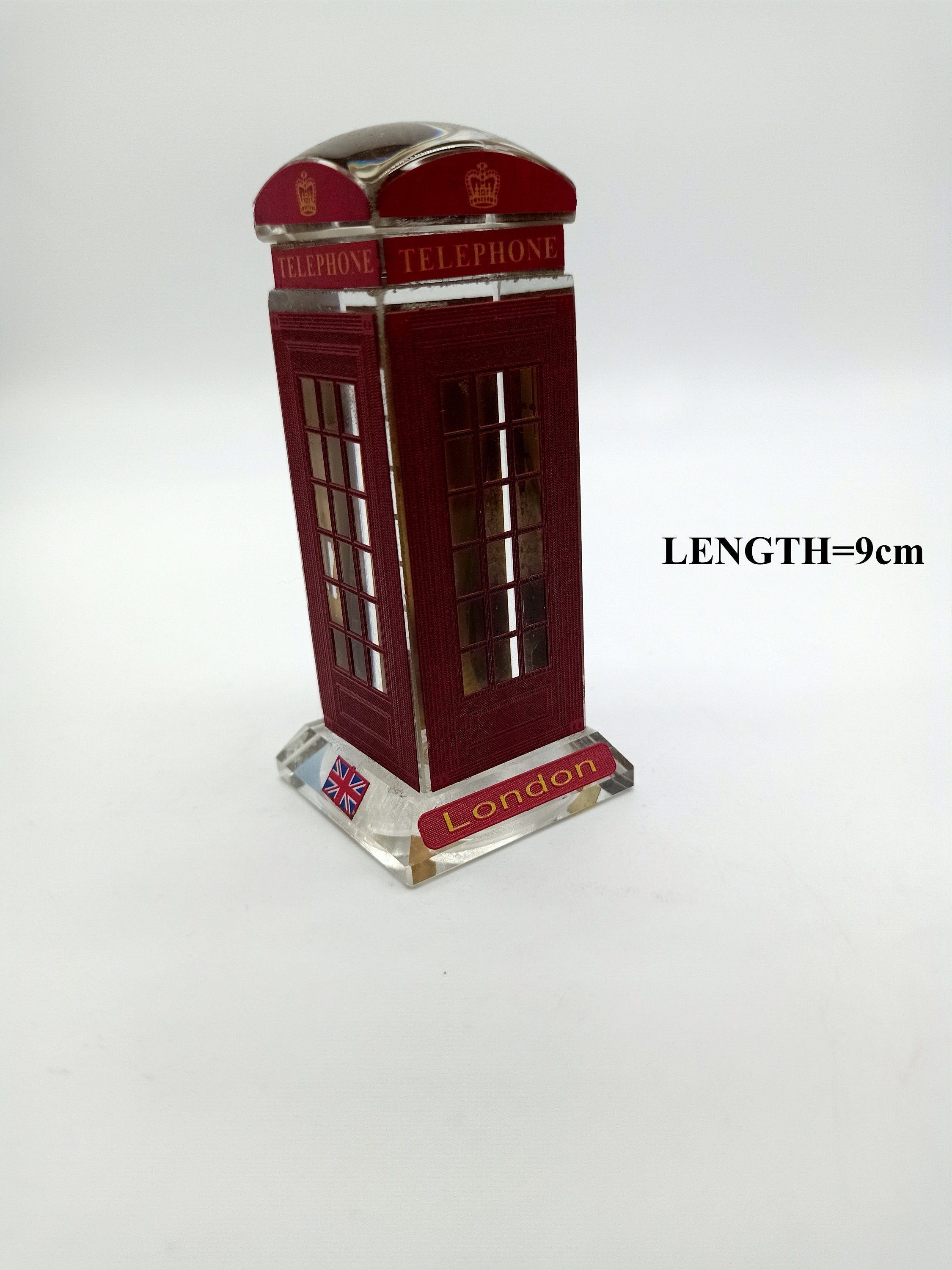 SMALL_RED COLOUR Crystal Glass Telephone Booth With LED Light Etsy UK