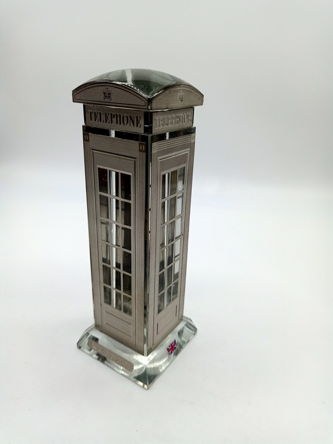 SILVER PLATED Crystal Glass Telephone Booth With LED Light Etsy UK