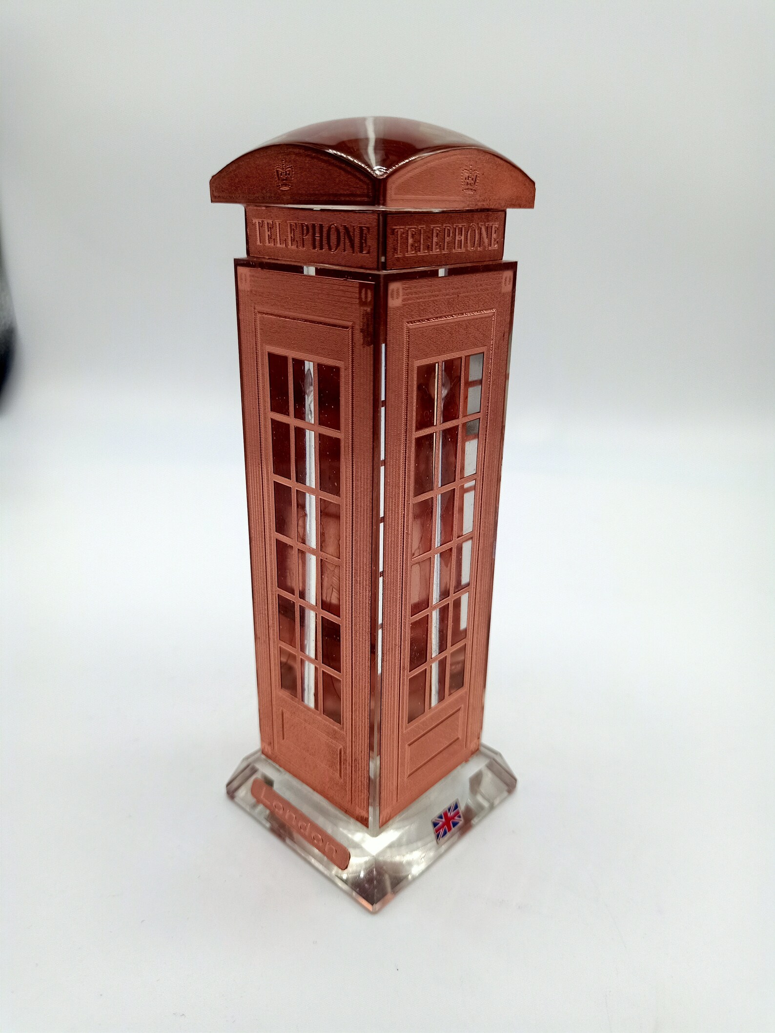 COPPER COLOUR Crystal Glass Telephone Booth With LED Light Etsy UK
