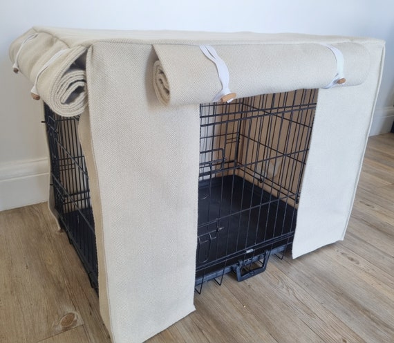 thumbnail image 2 of 600D Waterproof Dog Crate Cover – Fits 36-Inch Wire Kennel – Includes Storage Bag, Beige 2 of 14