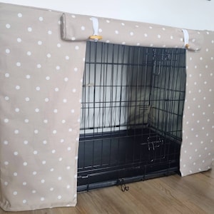 Dog crate cover -Made-to-measure - taupe spot