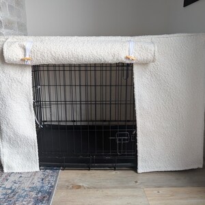 Boucle dog crate cover - made-to-measure - off-white/ivory