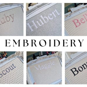 Embroidered name 'add on' - personalised - dog crate cover - dog bed - pet travel mat - pet blanket