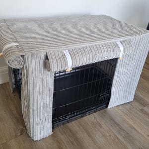 Dog crate cover - dog crate topper - crate cover - made to measure - grey plush super soft fabric