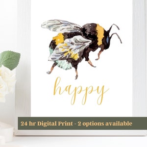 Bee Art, Bees, Bee Decor, Spring Decor, Summer Decor, Bumblebee, Bee Prints, Bee Decoration, Personalized Print, Personalized Wall Art