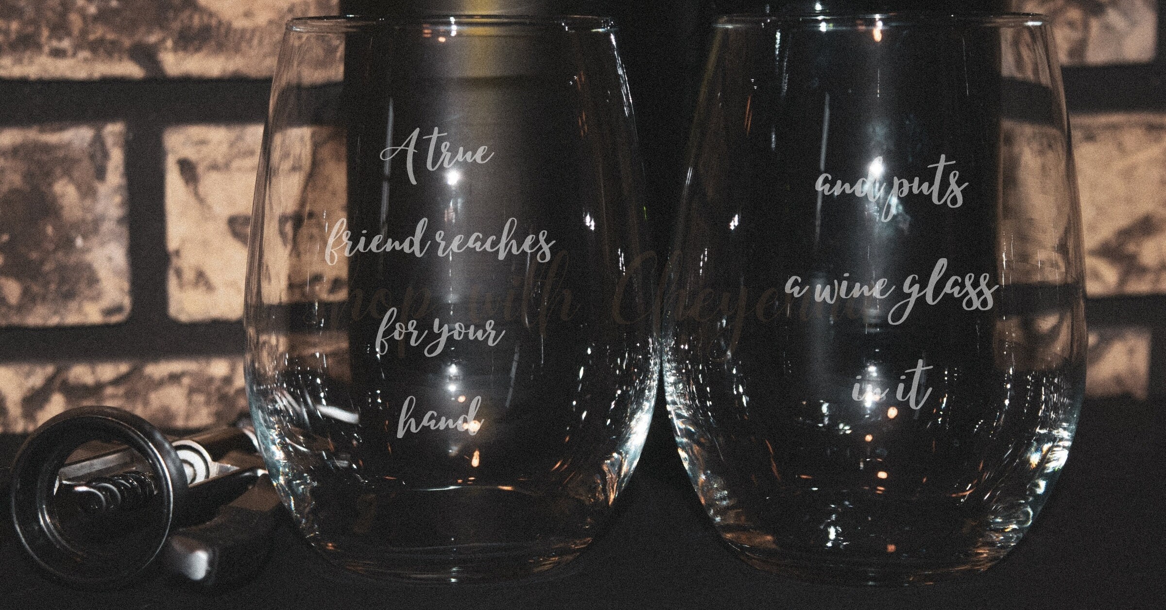 Best Friend wine glass set 20 oz pair etched wine glasses Etsy