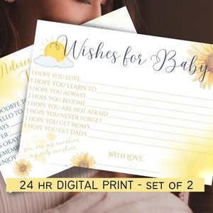 You are my Sunshine Baby Shower, Sunflower Theme, Sunshine Baby Shower, Personalized Baby Shower, Baby Wish Cards, Mom to Be, Imprimibles