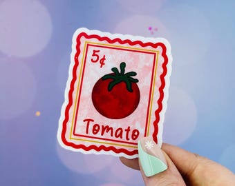 Tomato Sticker For Tumbler, Fruit Sticker, Fruit Decal, Stamp Sticker, Tomato Decal For Laptop, Tomato Gifts For Her, Food Sticker
