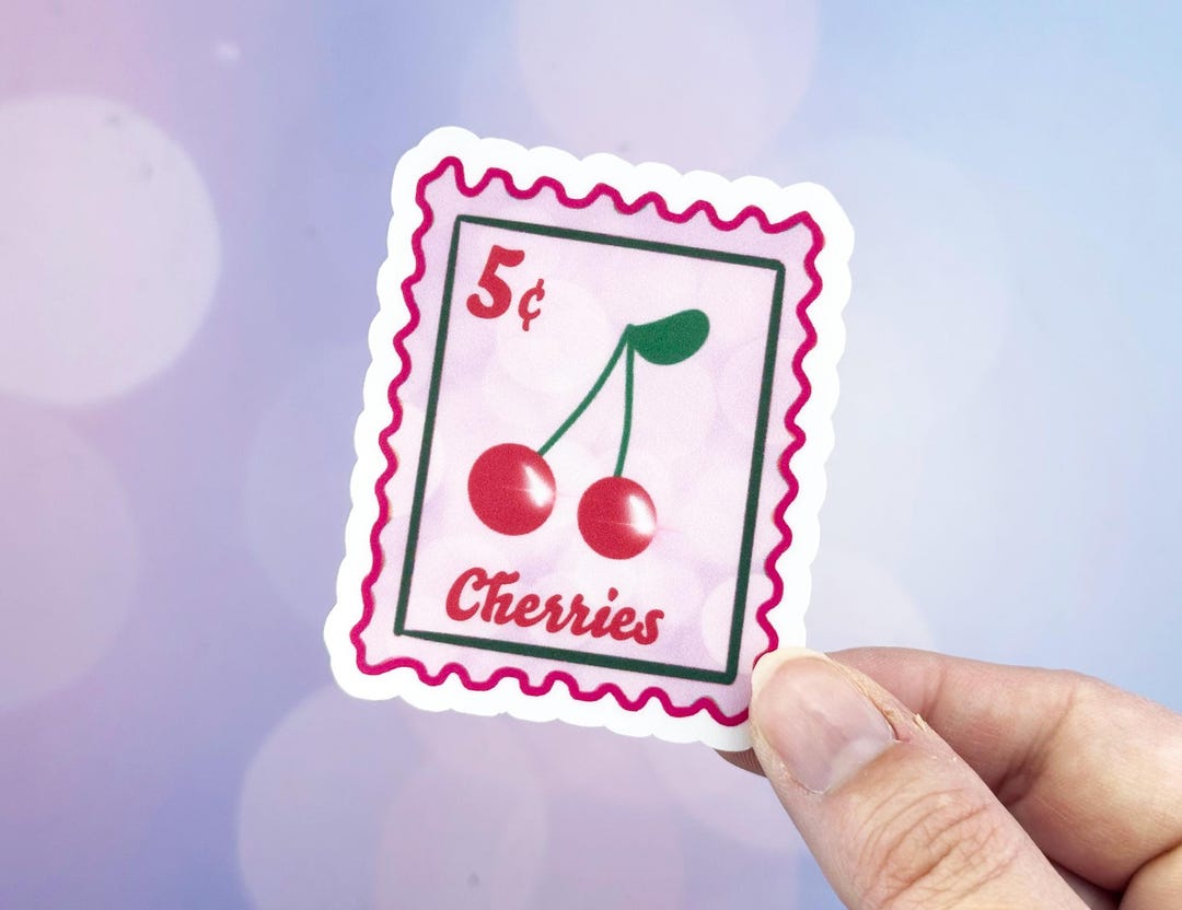 Cherry Sticker, Fruit Sticker, Sticker for Waterbottle, Cherry Decal ...