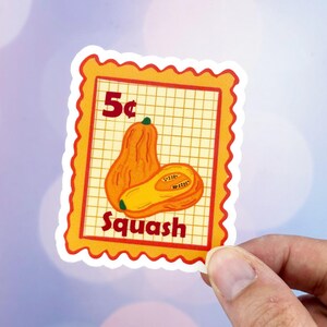 Squash Sticker, Harvest Sticker, Sticker For Waterbottle, Squash Decal For Laptop, Squash Gift For Her, Stamp Sticker