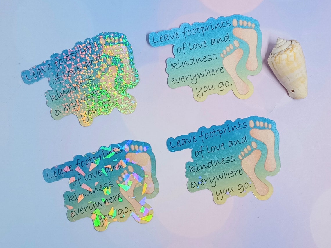 Footprint Sticker, Footprints in the Sand, Quote Sticker, Beach Water ...