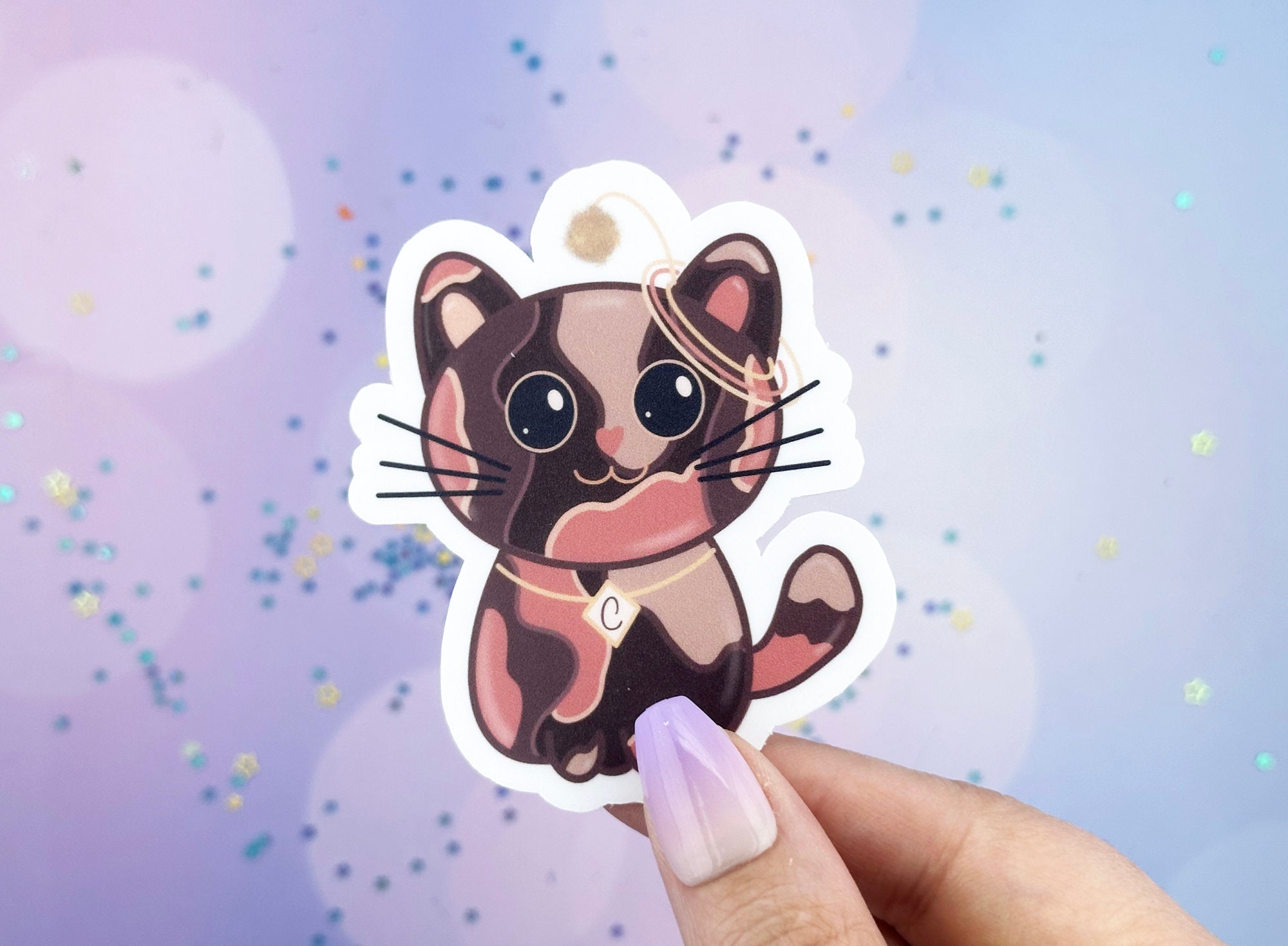 Cat Sticker for Water Bottle, Tortie Cat Sticker, Cat Gifts for Cat ...