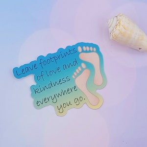 Footprint Sticker, Footprints in The Sand, Quote Sticker, Beach Water Bottle Sticker, Gifts for Beach Lover