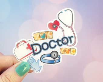 Doctor Sticker, Medical Sticker, Medical Student Gift, Doctor Gift Ideas, Doctor Appreciation Gift, Word Art, Doctor Gift Women