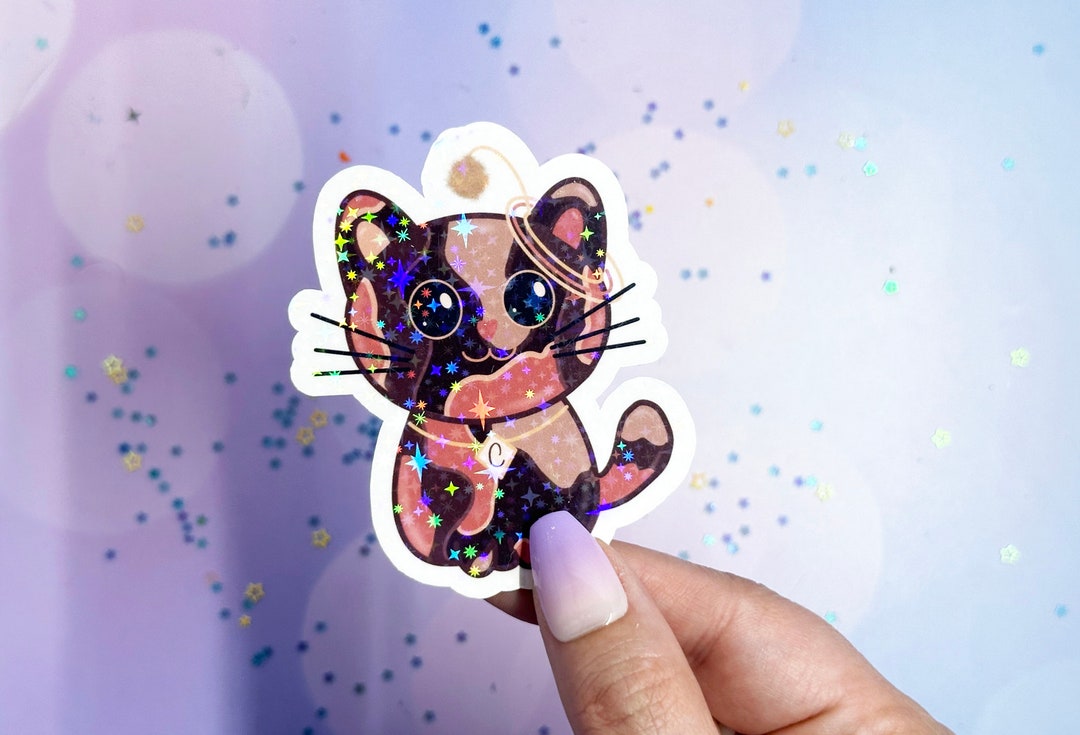 Cat Sticker for Water Bottle, Tortie Cat Sticker, Cat Gifts for Cat ...