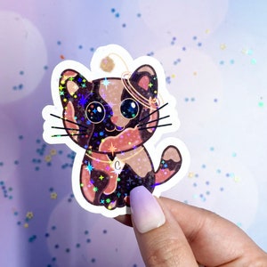 Cat Sticker For Water Bottle, Tortie Cat Sticker, Cat Gifts For Cat Lover, Cat Decal For Laptop, Cute Cat Sticker, Water Resistant Sticker
