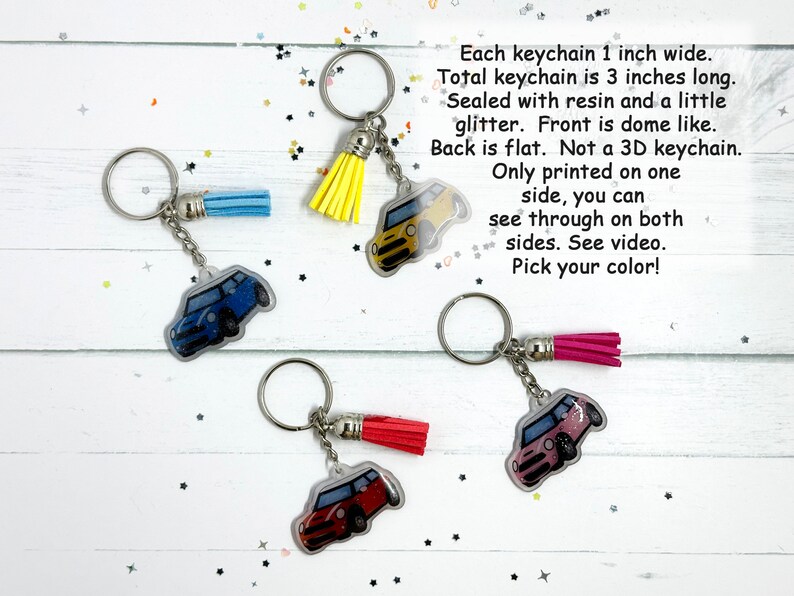 Mini Car Keychain, Shrinky Plastic Keychain, Mini Car, Cute Car ...