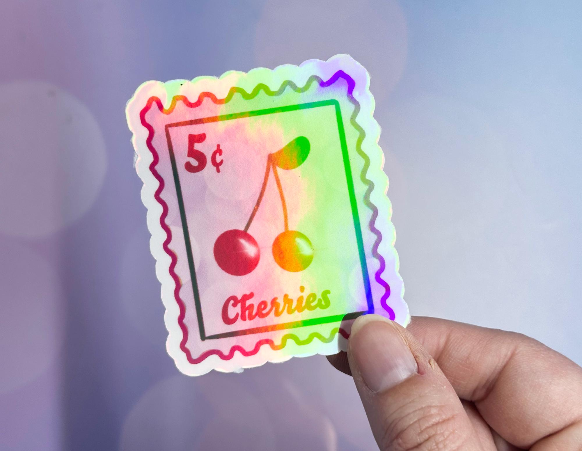 Cherry Sticker, Fruit Sticker, Sticker for Waterbottle, Cherry Decal ...