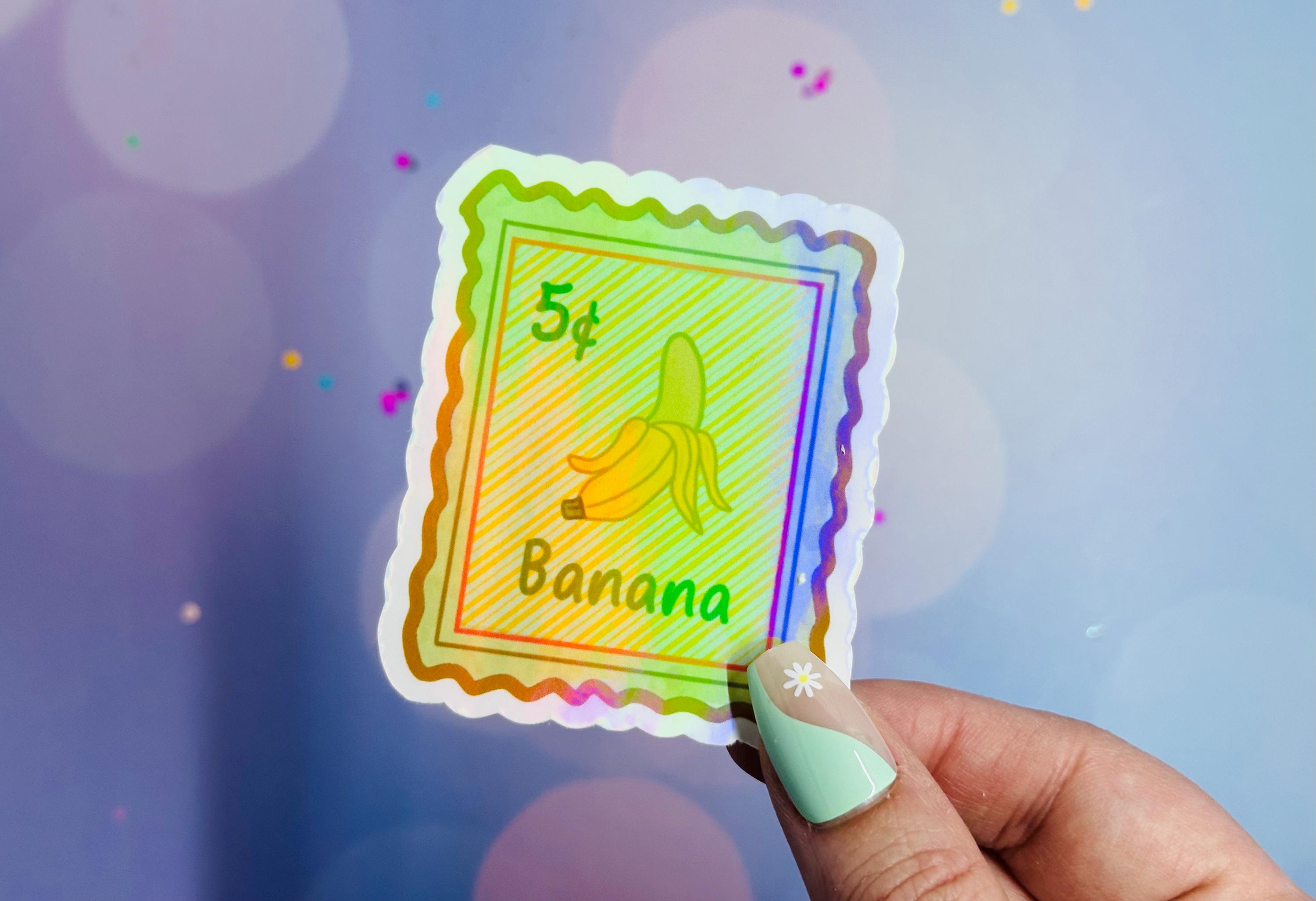 Banana Sticker for Tumbler, Fruit Sticker, Fruit Decal, Stamp Sticker ...