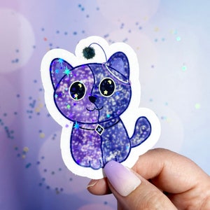 Cat Sticker For Water Bottle, Nebula Sticker, Cat Gifts For Cat Lover, Cat Decal For Laptop, Cute Cat Sticker, Water Resistant Sticker