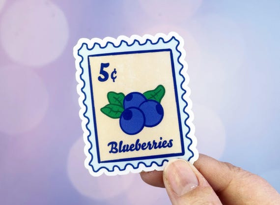 Blueberry Sticker, Fruit Sticker, Sticker For Waterbottle, Blueberry Decal For Laptop, Blueberry Gift For Her, Stamp Sticker