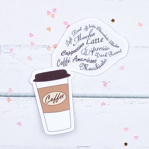 Coffee Sticker, Coffee Lover Gift, Water Bottle Stickers, Barista Gift, Coffee Laptop Sticker