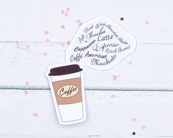Sticker café, cadeau amateur de café, Stickers bouteilles d'eau, cadeau barman, Sticker café pour ordinateur portable