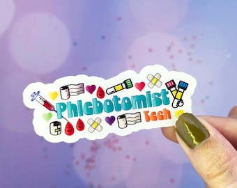 Phlebotomy Sticker For Water Bottle, Medical Sticker, Phlebotomist, Medical Gift For Her, Phlebotomist Gifts, IV Sticker