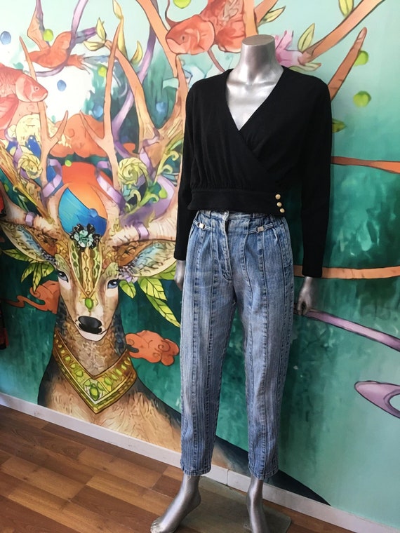 1980s high waisted Star French acid wash jeans