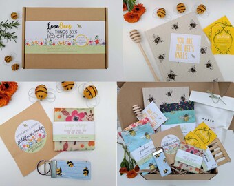 Bee Lovers Eco Gift, Honey Bee Gift Bundle, Bee Gift Box, Eco friendly gift, Handmade Bee Lovers Gift, Bee Pamper Hamper