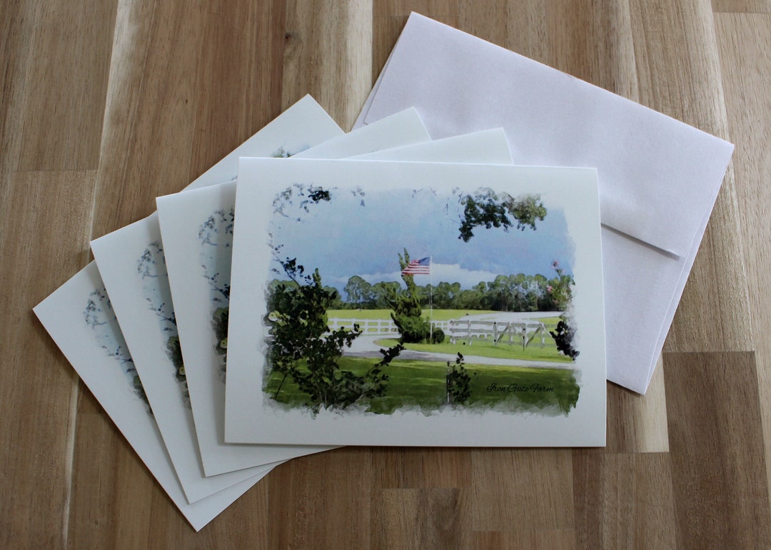 Custom Vacation Photo Note Cards -- Beach Lake Mountain Sunset -- Photo ...