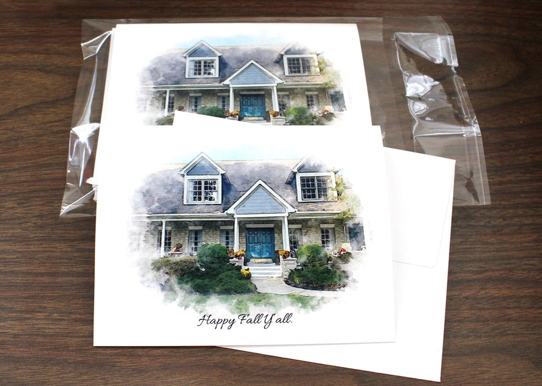 Custom Home Note Cards - Etsy