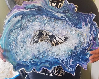 Custom made 4U,Resin Geode Art,Pick Colors Geode art,Geode art painting,resin Geode,resin art,wall decor,wall hanging,abstract,wall art