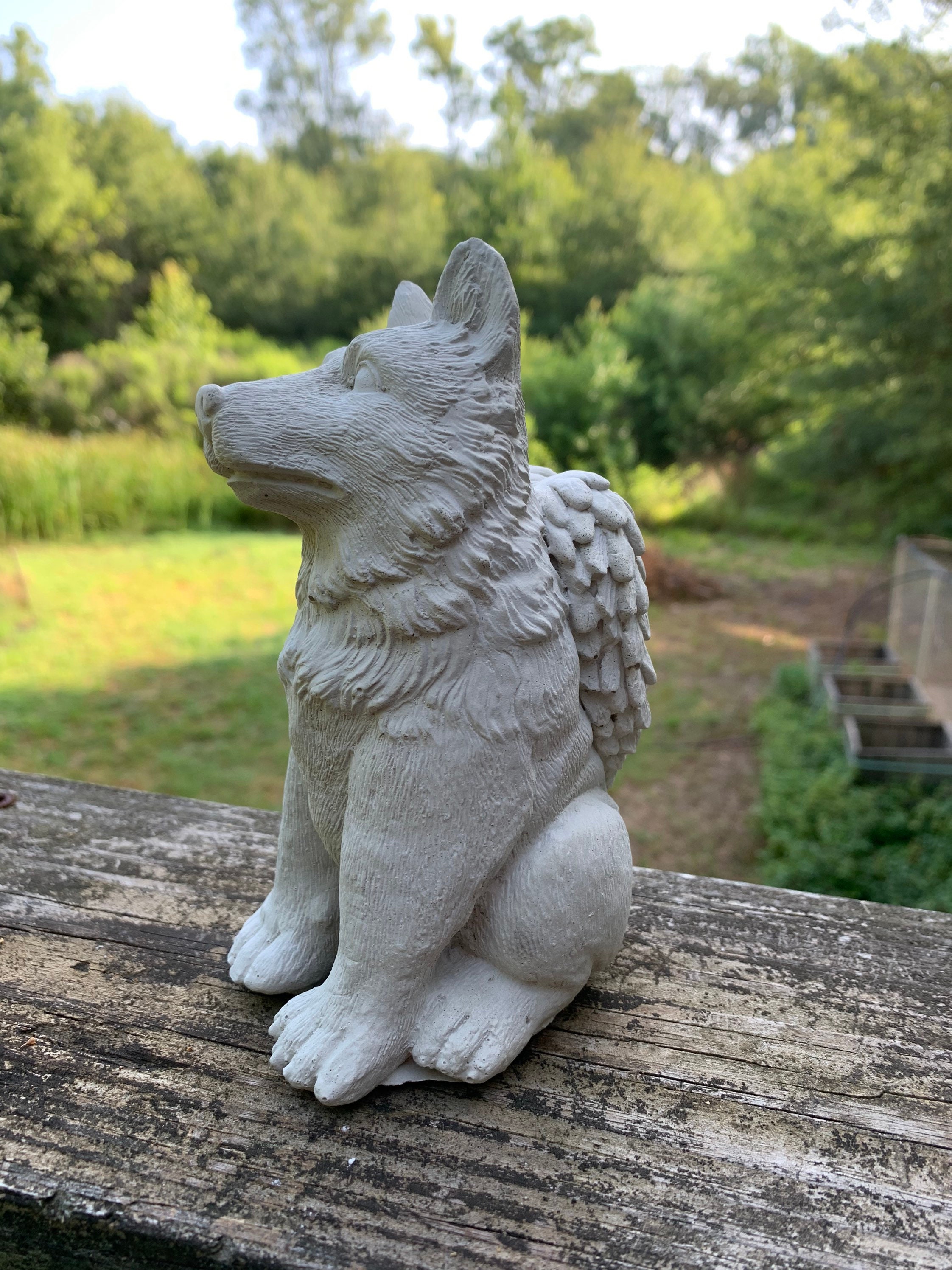 Pet Memorial, Concrete Dog Statue Garden Decor German Shepherd Statues
