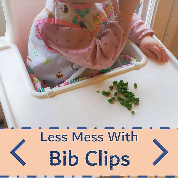 Bib Clip for Ikea High Chair (Qty. 2) | Baby Bib | Bib Holder | Catch Food | Antilop High Chair | Bib Clamp