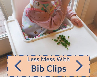 Bib Clip for Ikea High Chair (Qty. 2) | Baby Bib | Bib Holder | Catch Food | Antilop High Chair | Bib Clamp