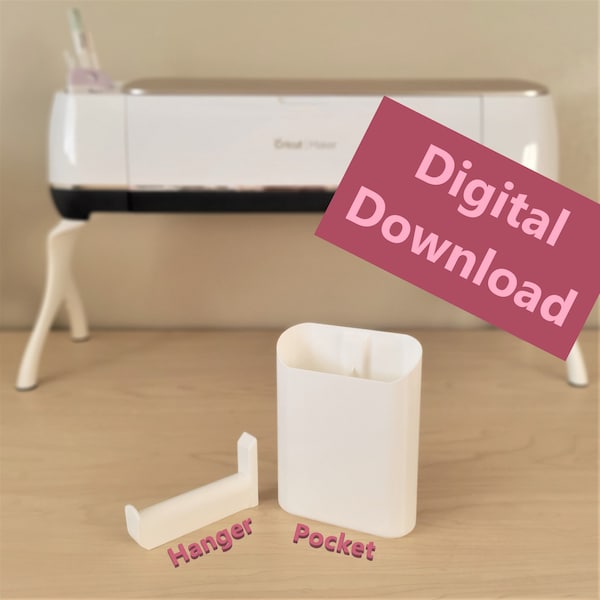 Cricut Add Ons (3D Print STL File ) | Cricut Storage | Side Pocket | Side Tape Holder | 3D Printed Product | Downloadable Model