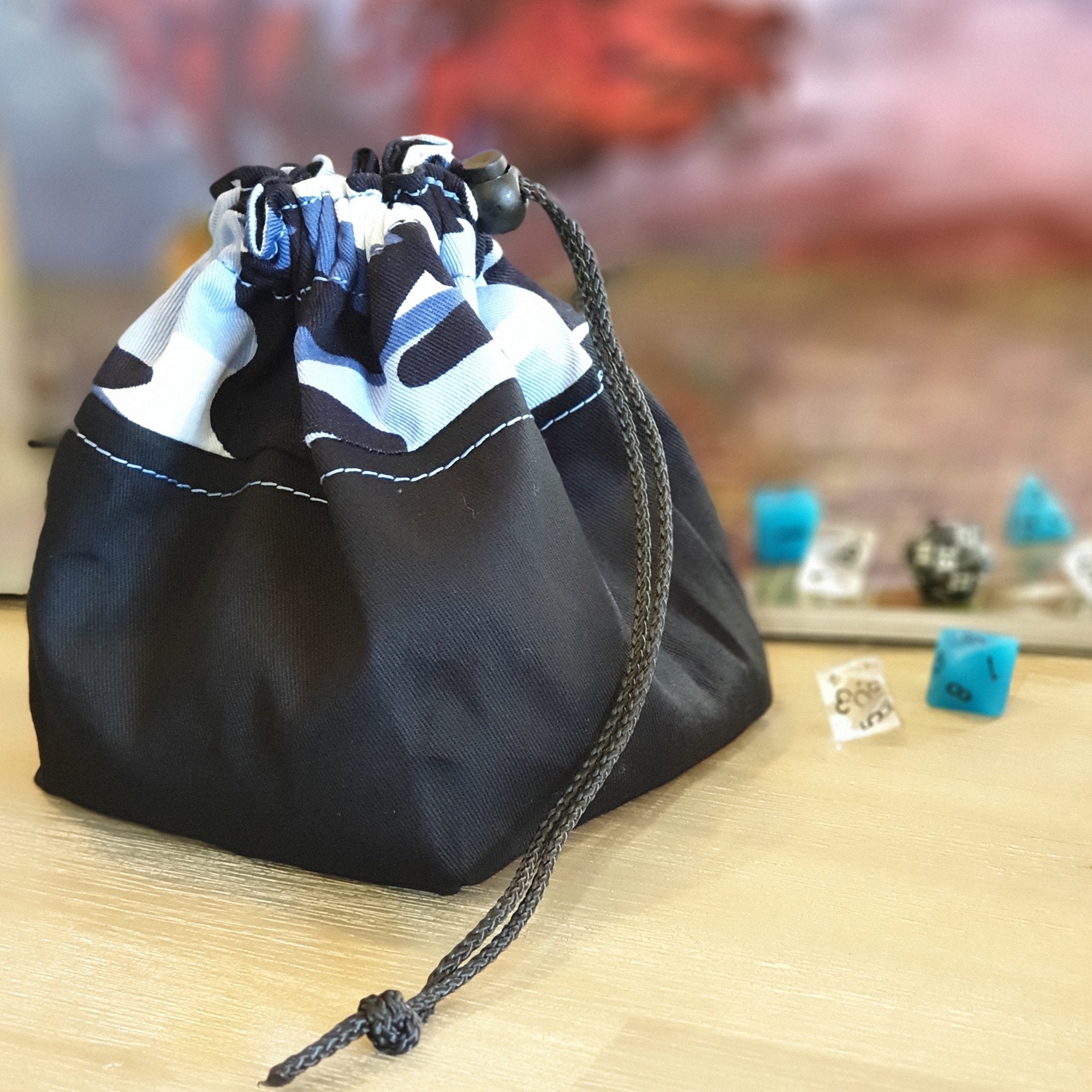 Gray Dice Bag for D&D RPG's or Token Bag for TCG's 