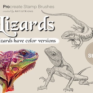 Realistic Lizard Stamp Brushes for Procreate